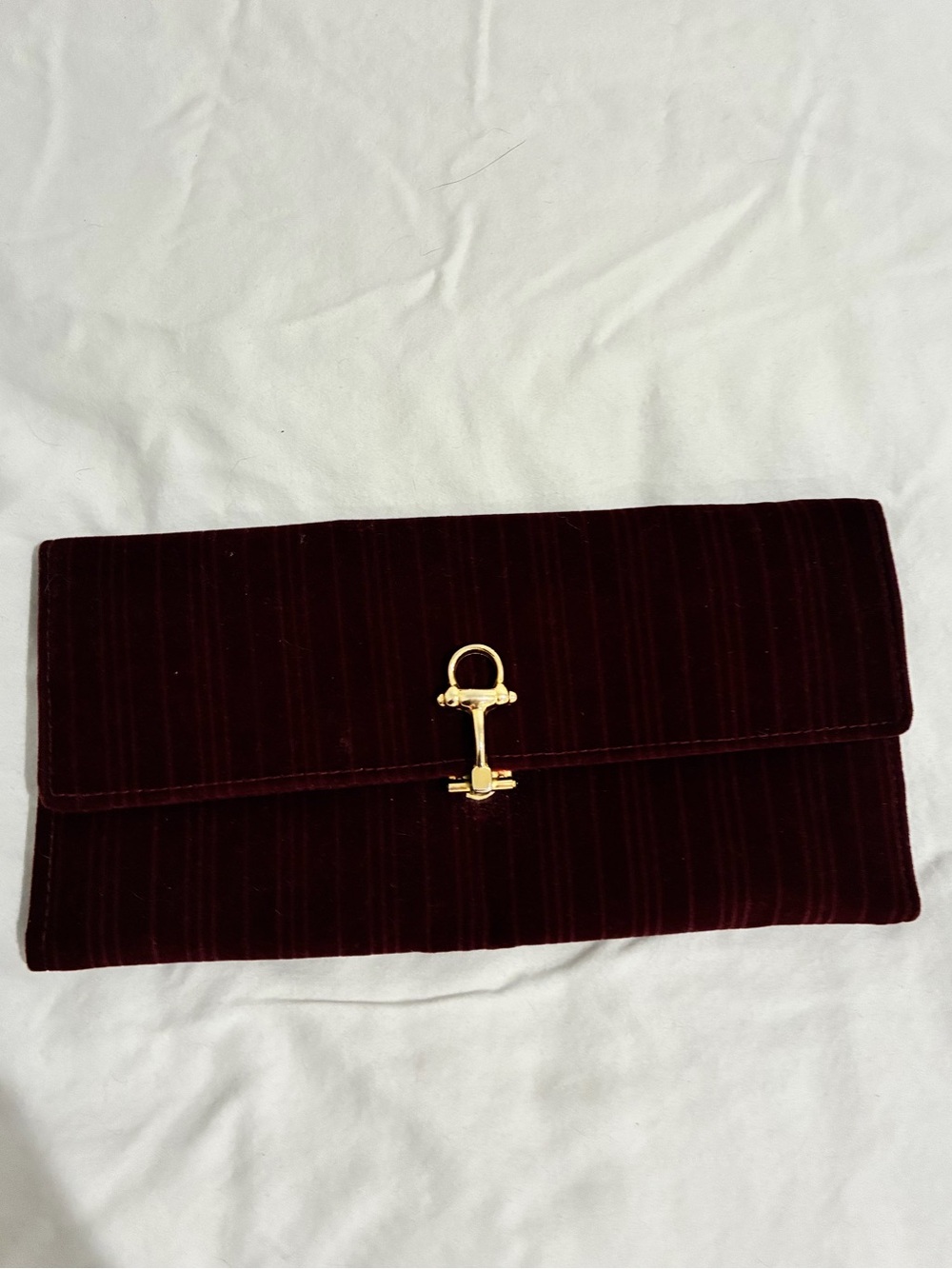 Designer Vintage Lancetti Italian Burgundy Velvet Clutch